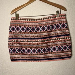 Studded Multicolored Skirt Aztec
